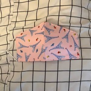 eiffel tower printed handmade face mask